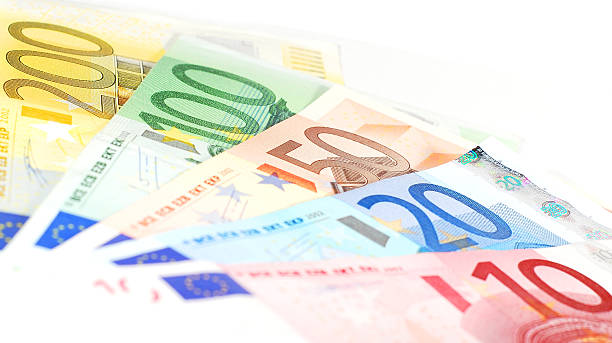 유럽 연합 통화 - five euro banknote european union currency number 5 paper currency 뉴스 사진 이미지