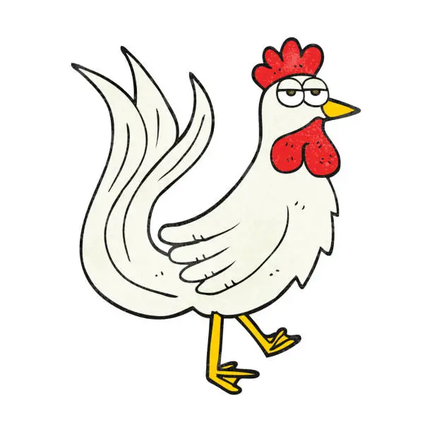 Vector illustration of freehand drawn texture cartoon cock