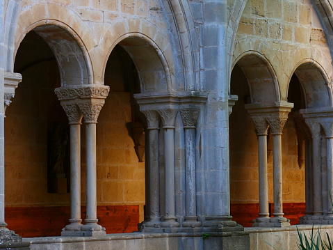 Columns of the cloister of the Cistercian abbey of Poblet, Catalonia
