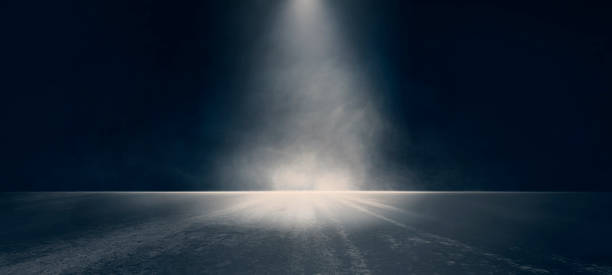 istock The dark stage shows, dark blue background, an empty dark scene, neon light, and spotlights The concrete floor and studio room with smoke float up the interior texture for display products 1468772461