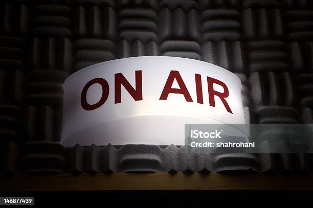 On Air Broadcasting Sign Stock Photo - Download Image Now - Mid-Air, Radio, Television Set