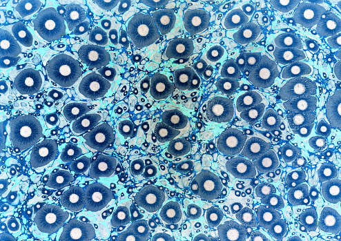 Abstract blue cell pattern, spots, cool, virus, background effect, texture