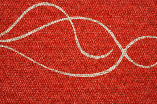 Abstract curving white lines and a red canvas background, shape, form, intensity