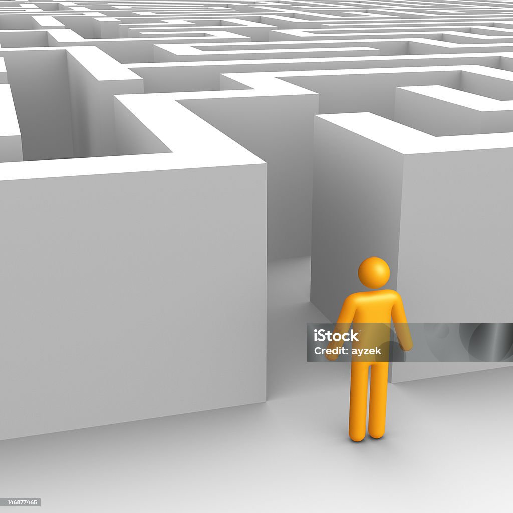 maze (isolated) Clipping path included. Achievement Stock Photo