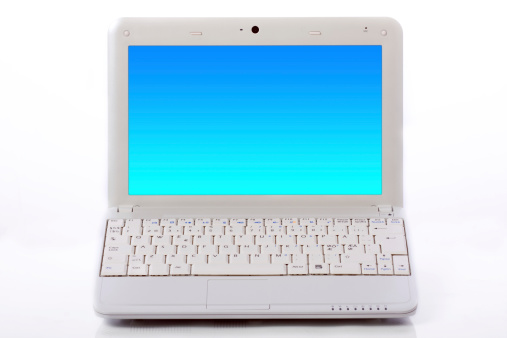 White labtop on a white background