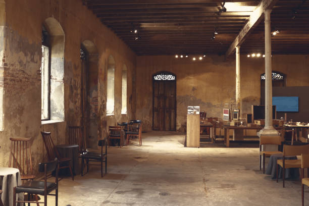istock Pop up cafe is setting in antique building 1468777960