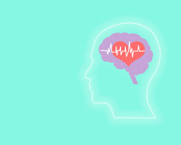 istock Graphic illustration of human brain with heart 1468778088