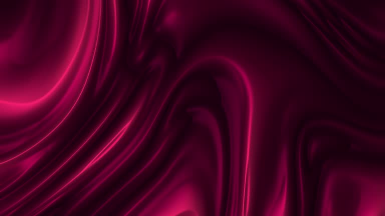 4k Amazing abstract maroon curved animated texture. 3d dark royal red animation.