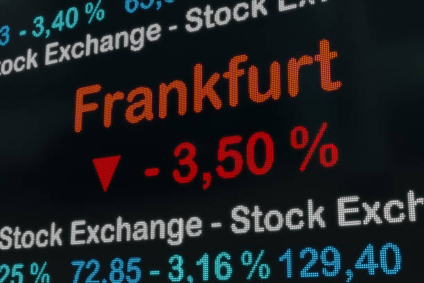 istock Frankfurt stock exchange moving down. 1468780747