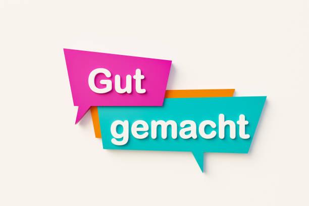 istock Gut gemacht. (Well done) Cartoon speech bubble. 1468782361