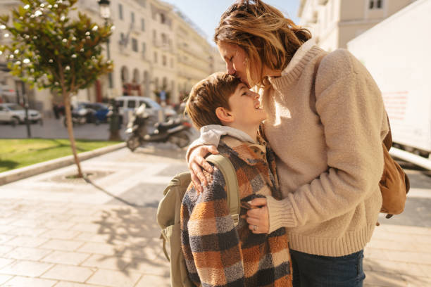 istock Saying goodbye to my mom before school 1468785425