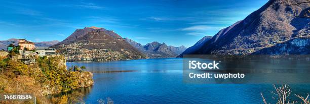 Foto de Panorama Do Lago Lugano e mais fotos de stock de Cantão de Ticino - Cantão de Ticino, Exterior, Fotografia - Imagem