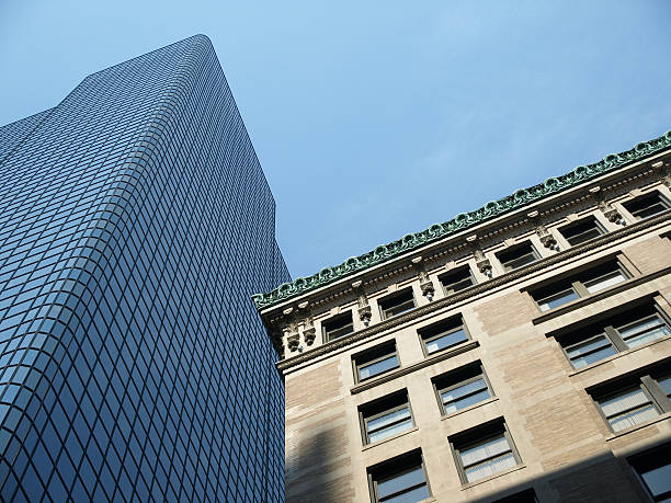 istock Historic Stone and  Glass Office Building looking up 146879171