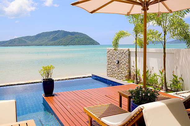 istock Veranda with chairs and an ocean view 146879453