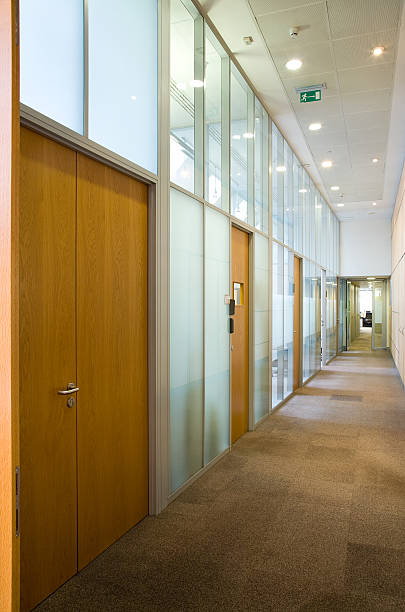 istock Empty corridor with set of doors 146879717