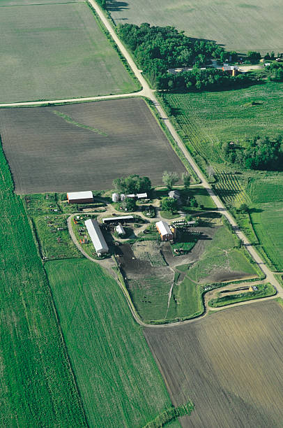 Minnesota Farm - Aerial stock photo