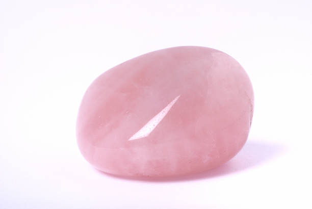 Rose quartz on white stock photo
