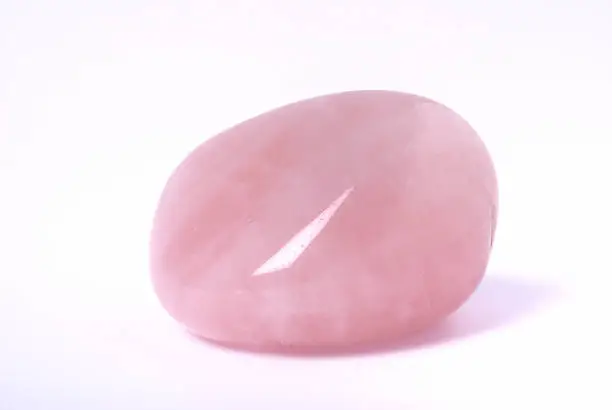 Photo of Rose quartz on white