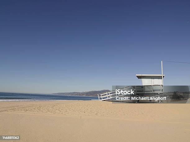 Rettungsschwimmerhaus Am Strand Stockfoto und mehr Bilder von Santa Monica - Santa Monica, Strandwächterhaus, Blau