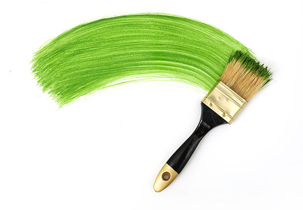 Brush und grüne Farbe – Foto