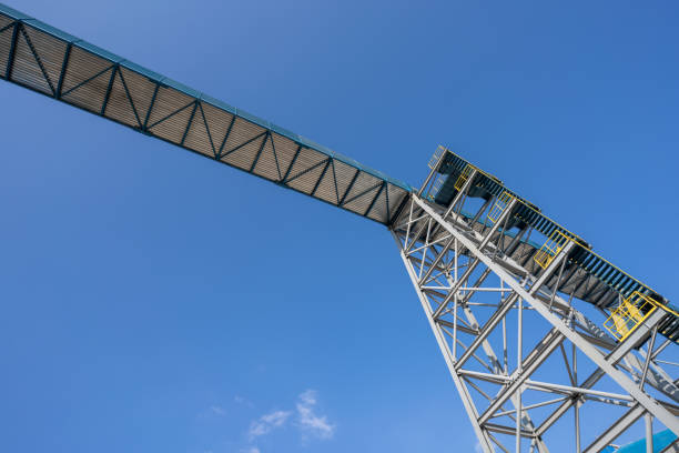 Overhead transmission tower in the factory