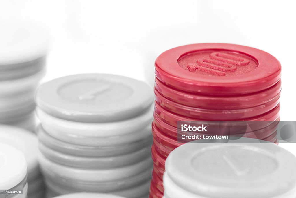 Red Stacking Chips Stacks And High Red Stack Stock Photo - Download Image Now ...