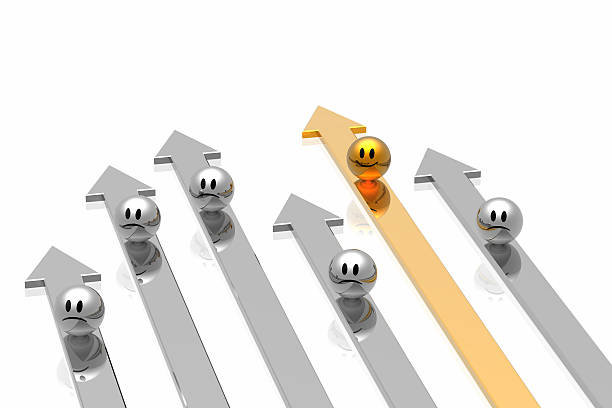 istock Success golden arrow with leadership 146882501