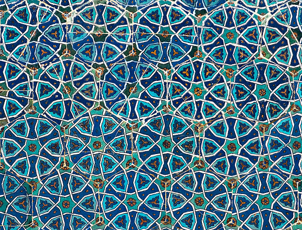 istock tiled background, oriental ornaments from Isfahan Mosque, Iran 146882549