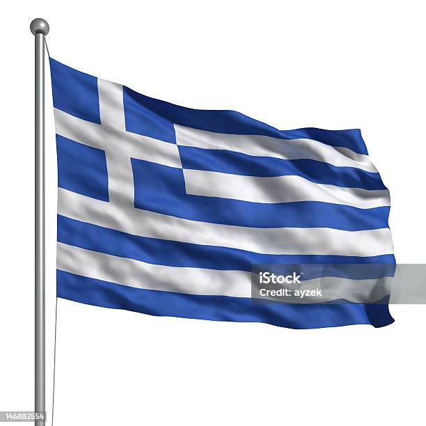 Flag Of Greece Stock Photo - Download Image Now - Clipping Path, Community, Computer Graphic