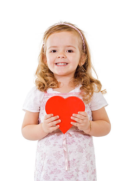 istock Happy girl with red heart 146882569