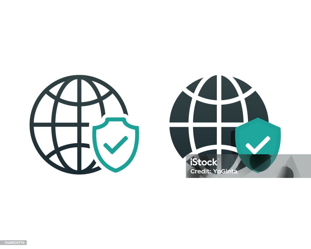 Shield Vector Network Network Shield Protection Global Security Illustration Vector Stock ...