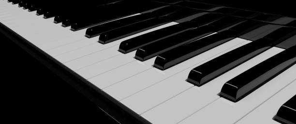istock Piano keys closeup black and white 1468828190