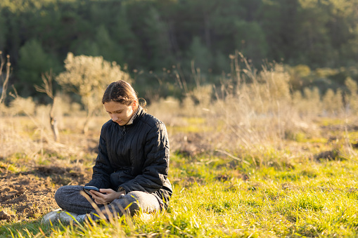 woman using phone