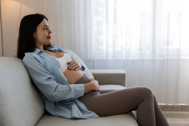 istock Pregnant woman at home. 1468831624