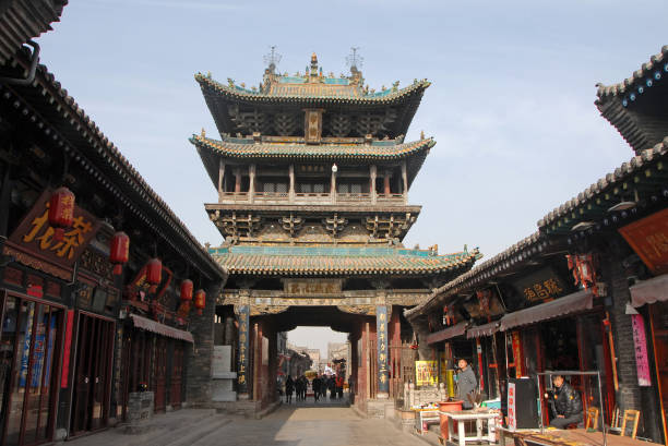 Pingyao in Shanxi Province, China : The Gushi Tower (or City Tower) is the tallest building in the old part of Pingyao