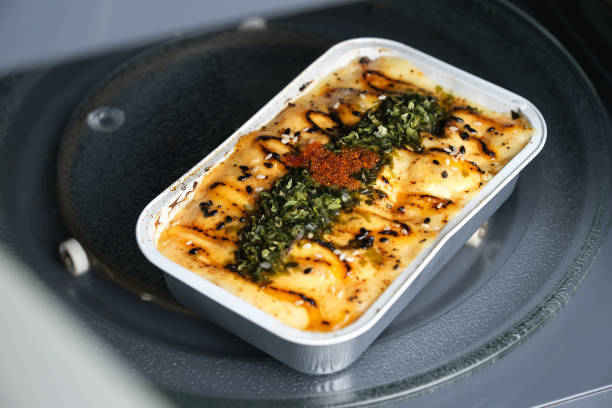 mentai salmon with salmon eggs in a microwave