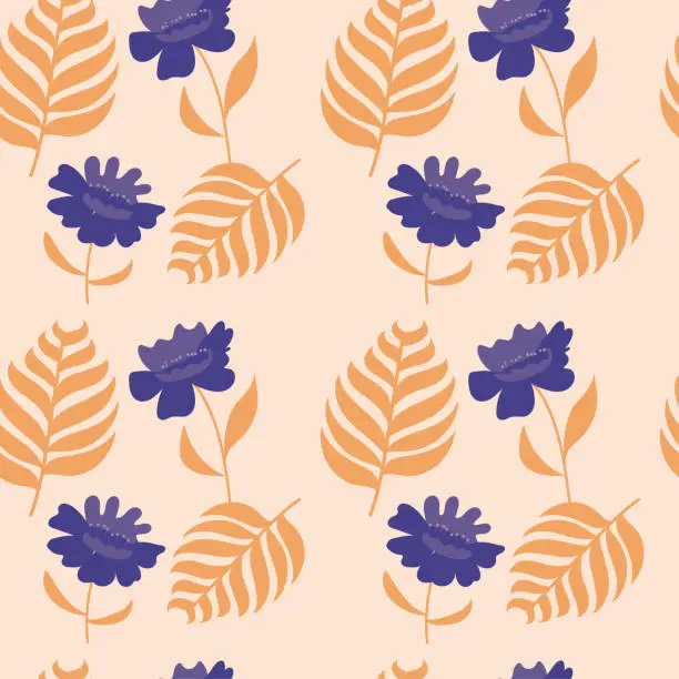 Vector illustration of Tropic Flower Pattern Design