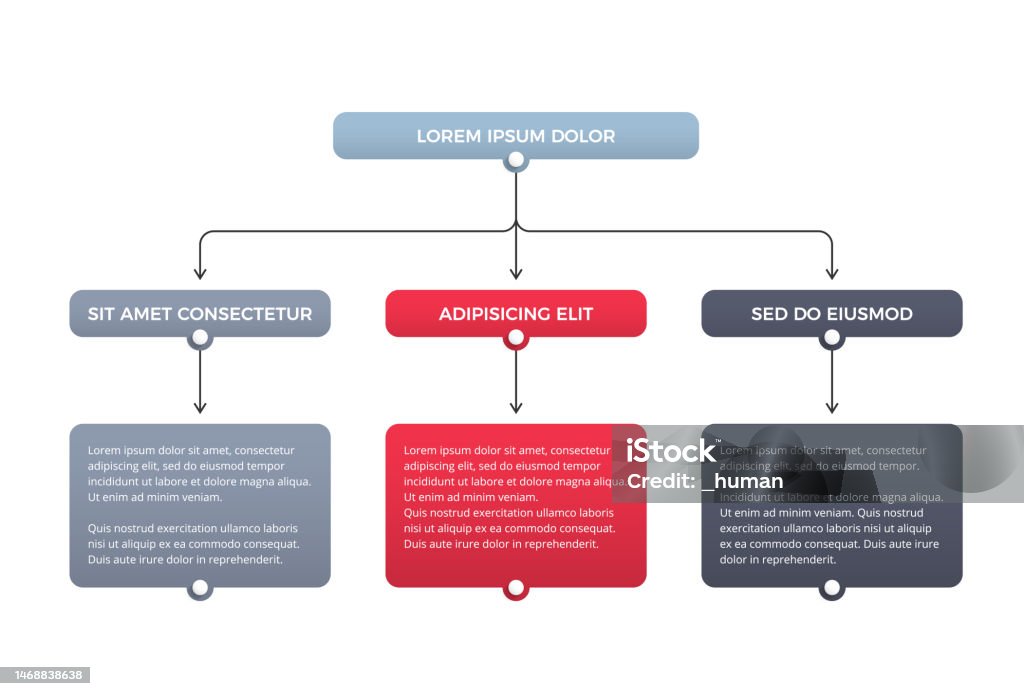 Flowchart 3 Column Flowchart With 3 Elements Stock Illustration - Download Image Now ...