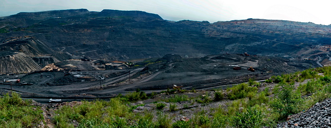 panorama on open-pit coal mining plan