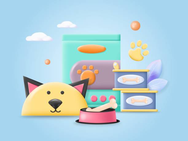 istock Dog food shop assortment vector 3d poster 1468841674