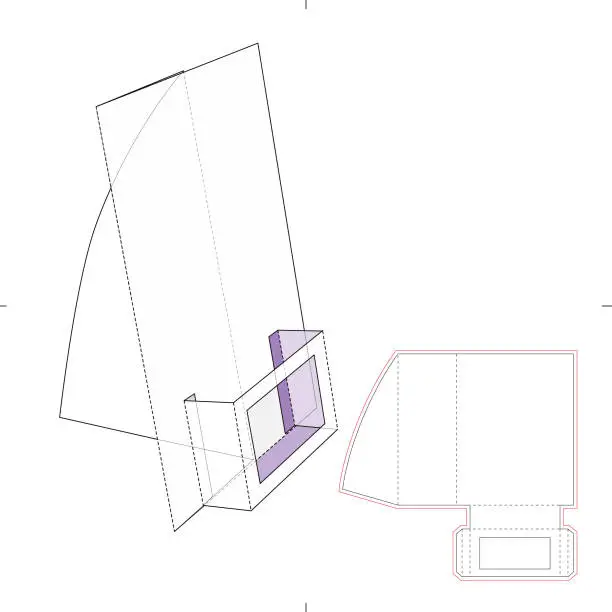 Vector illustration of Custom Retail Display with Blueprint