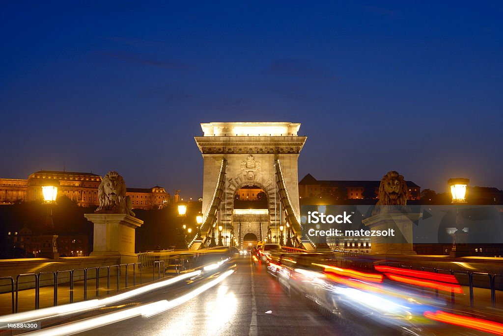 Budapest, Kettenbrücke - Lizenzfrei Architektur Stock-Foto