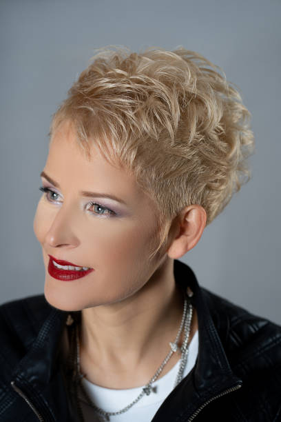 Beautiful woman with stylish hairstyle