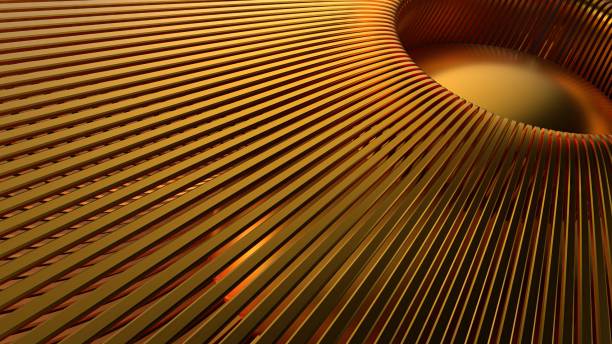 istock Gold and black metal diagonal lines and spherical, dramatic, modern and high -quality 3D Rendering graphic design elements 1468846371
