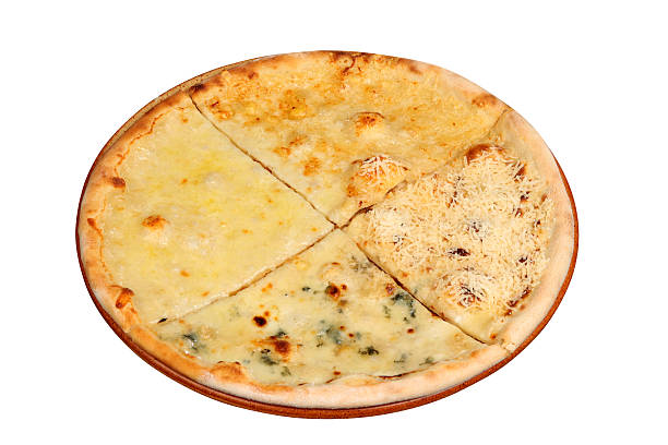 istock Pizza Quattro Formaggi isolated on white 146884692