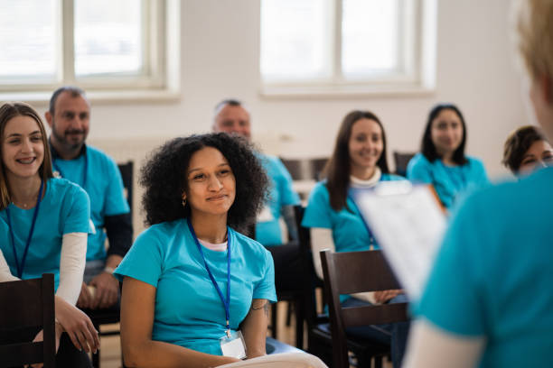 istock Voluntary aid workers attending a seminar 1468848479