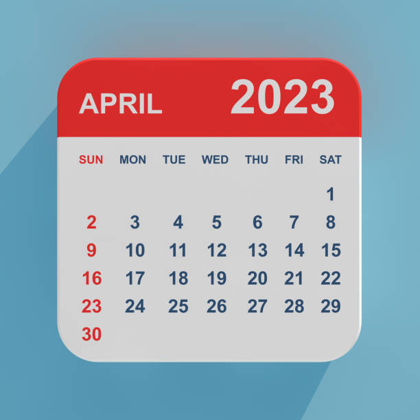 istock Flat Icon Calendar April 2023. 3d Rendering 1468848569
