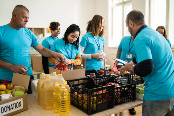 istock Packing food supplies for humanitarian aid 1468848878