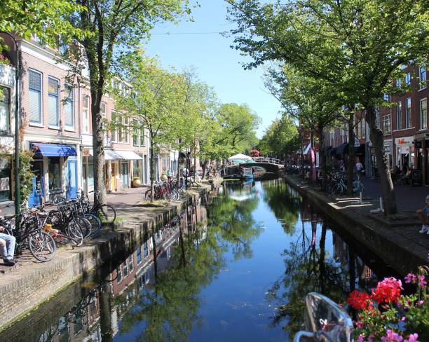 istock Old town and canal in Delft, Netherlands 1468850876