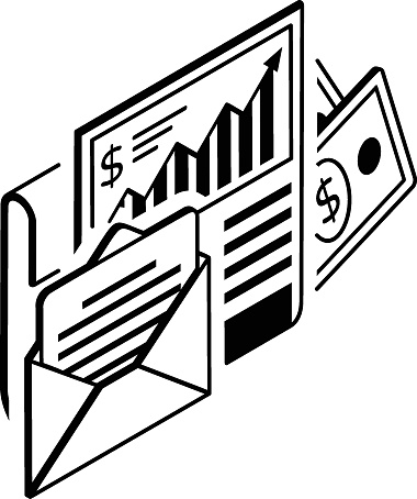 Letter of Credit Vector isometric outline Icon Design , Business Finance Symbol, Treasury and Capital Budget Sign, Financial Planning, Analysis and Control stock illustration, Credit banking Journal Concept